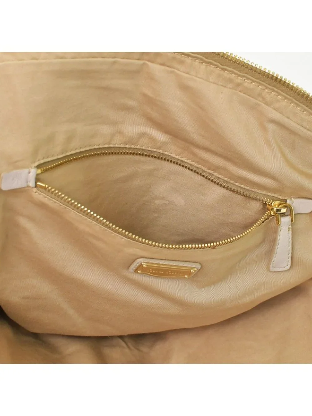 Miu Miu Vintage Handbag Beige Brown Leather Gold
